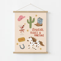 Cowgirl Kisses and Martinis Wall Art
