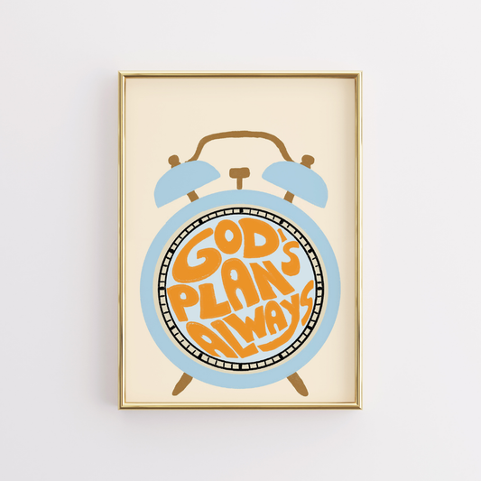God’s Plan Always Print – Retro Christian Wall Art