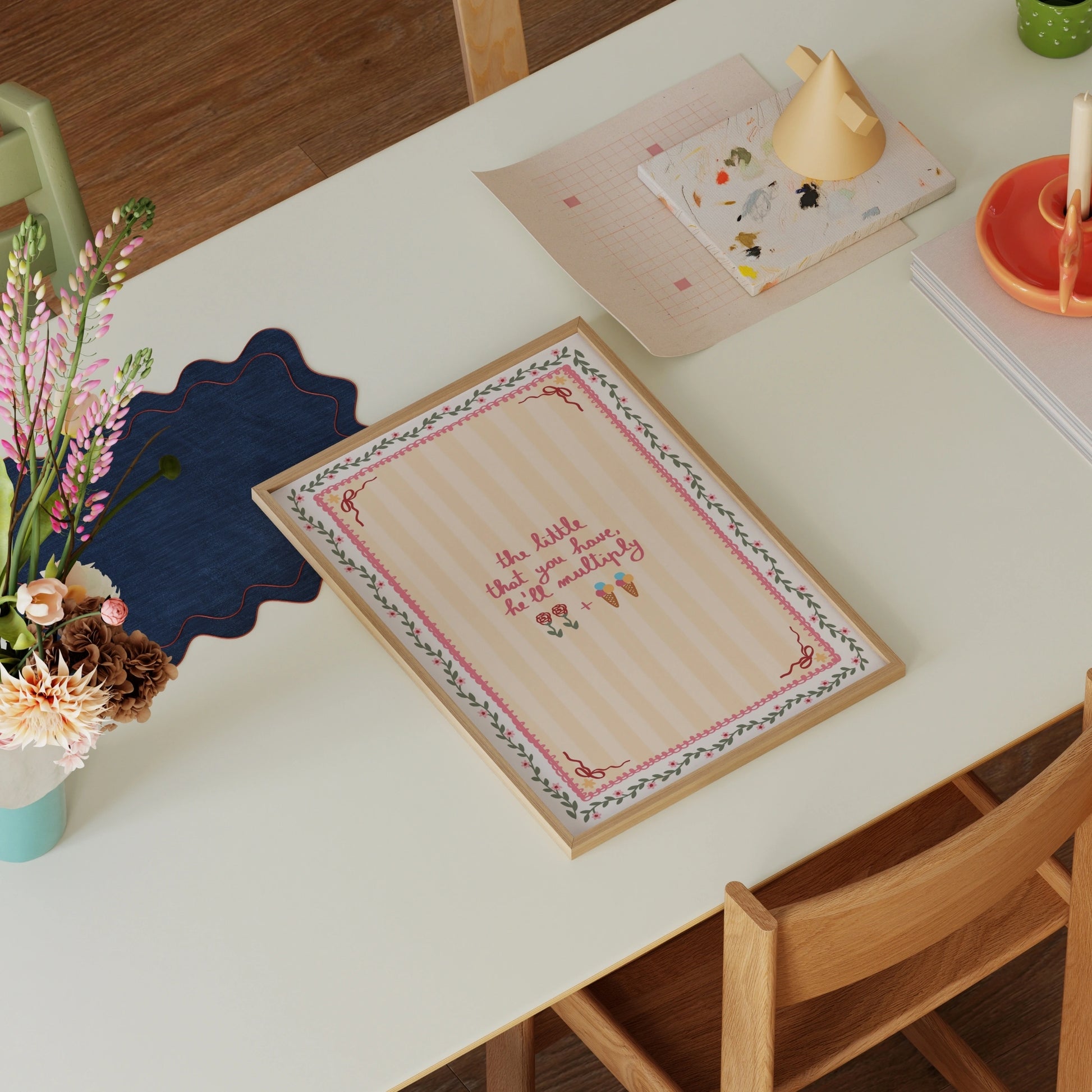 Art chrétien rose pâle