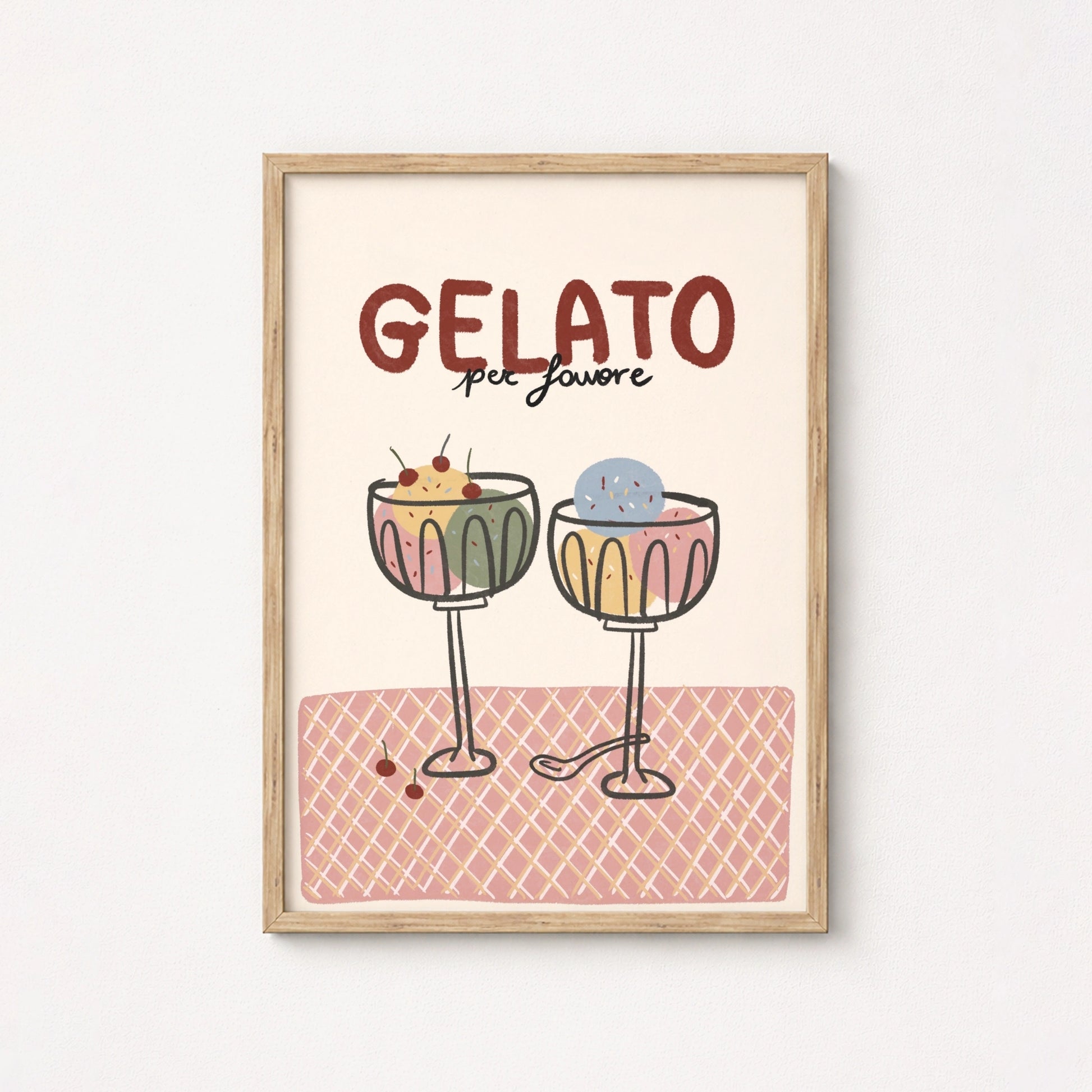 Decorazione illustrata con gelato