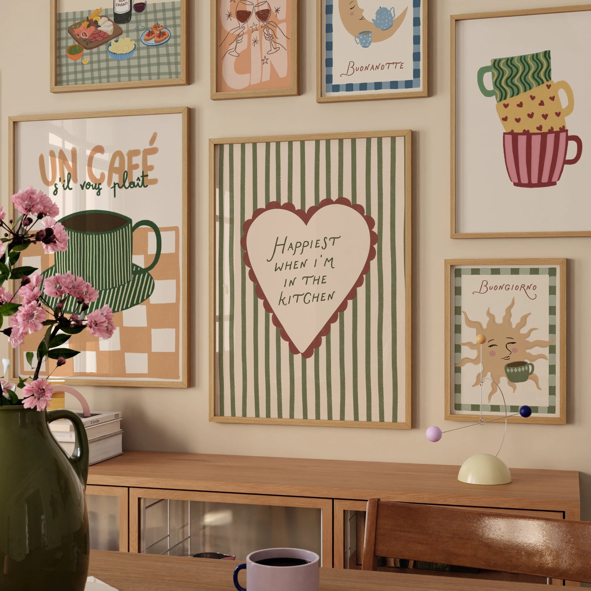 Handmade Mediterranean Kitchen Set of 30 Prints (Instant Download)