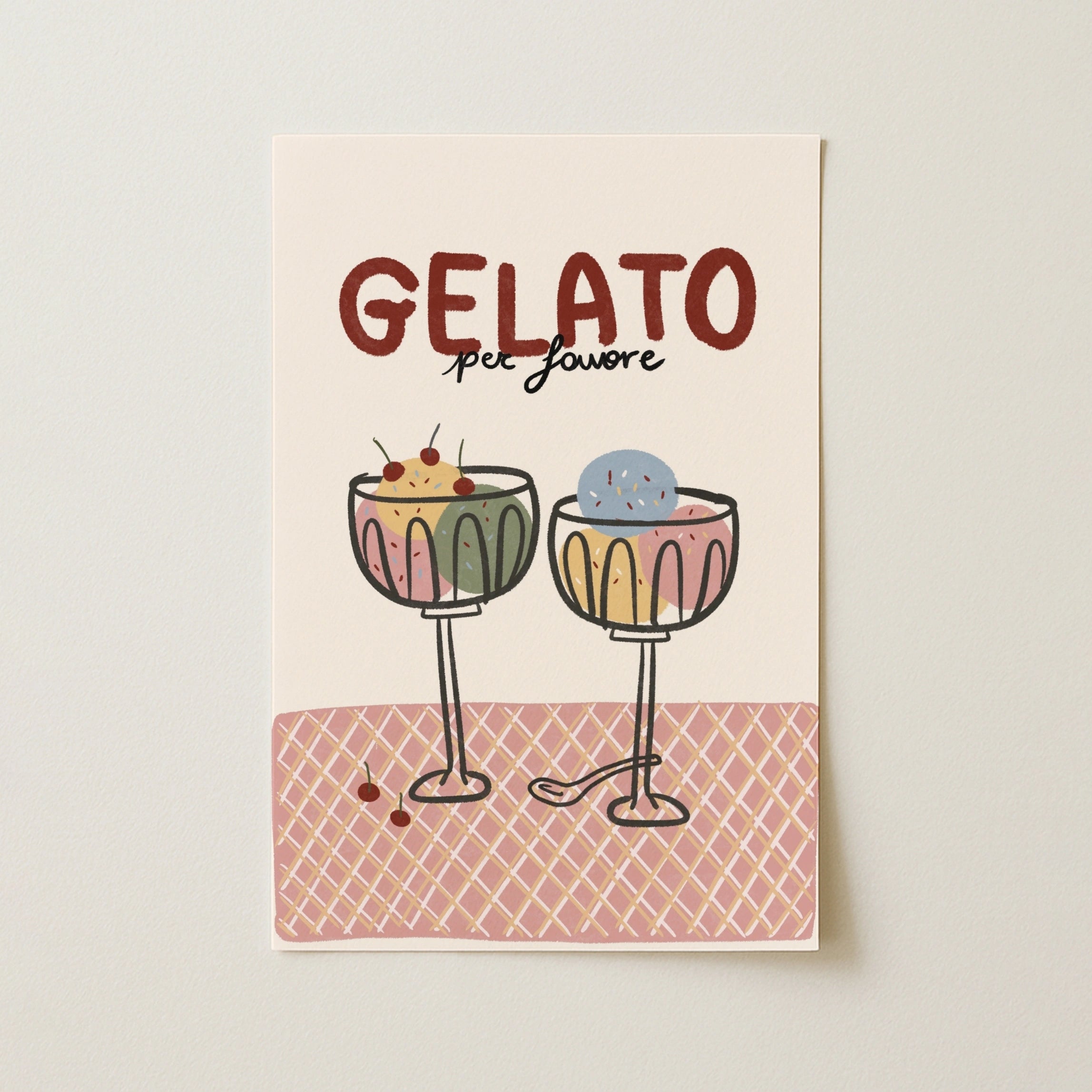 Decorazione illustrata con gelato