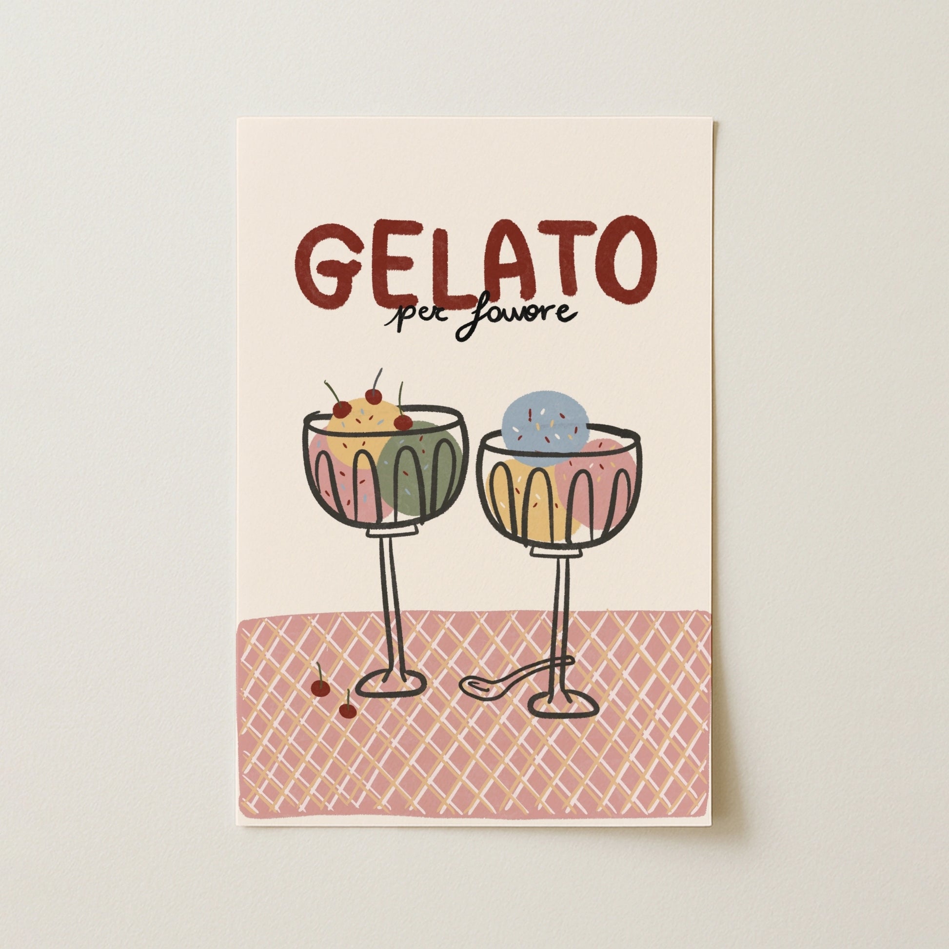 Decorazione illustrata con gelato