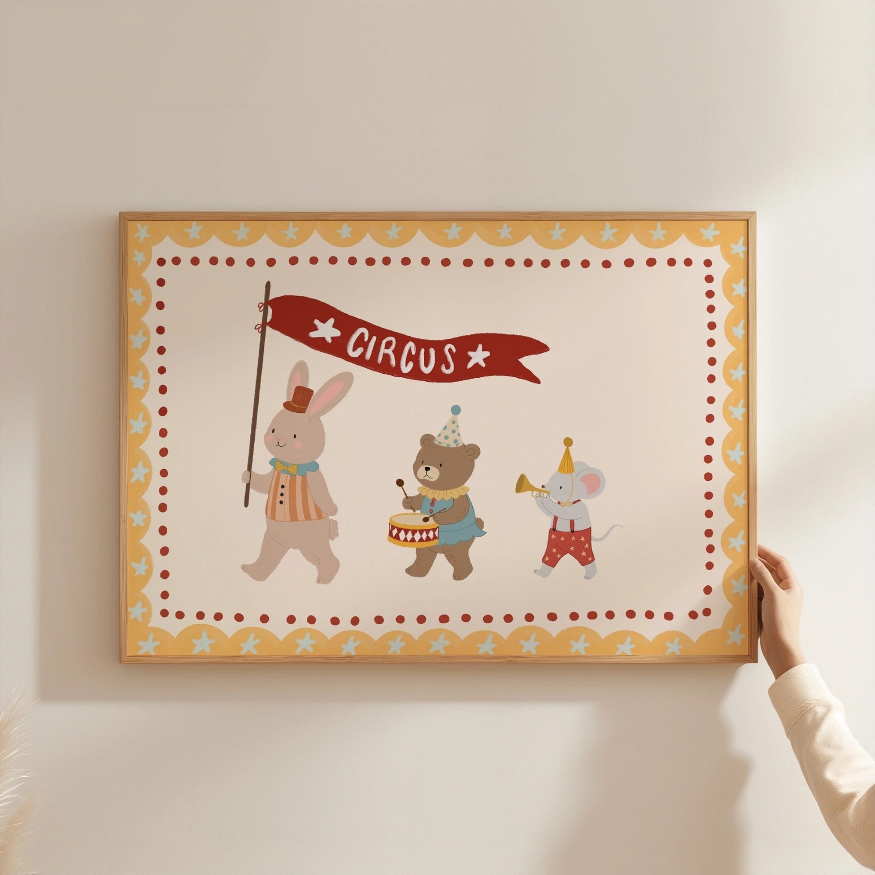 Whimsical Circus Animals Print, Circus Nursery Decor