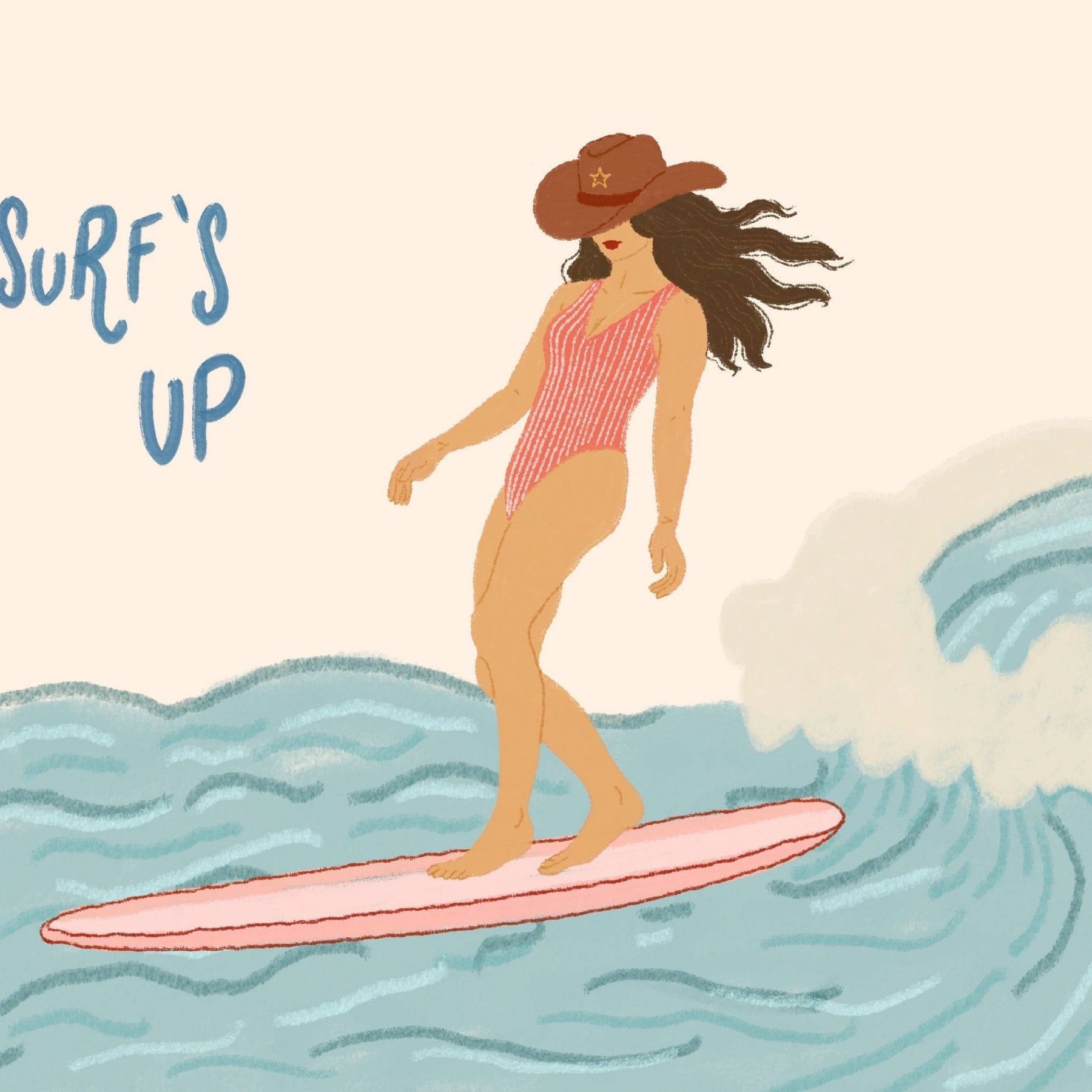 Surf’s Up Cowgirl Wall Ar