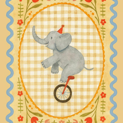 Circus Elephant Nursery Print - Cute Animal Wall Art