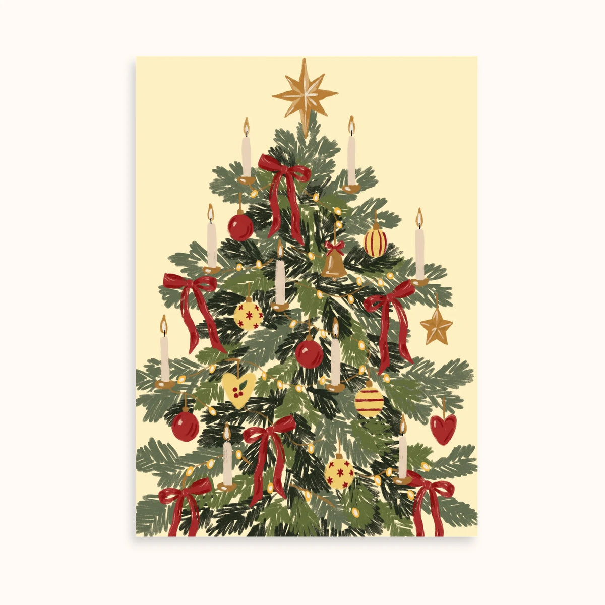 Vintage Christmas Tree, Wreath & Mistletoe – Christmas Wall Art Set of 3