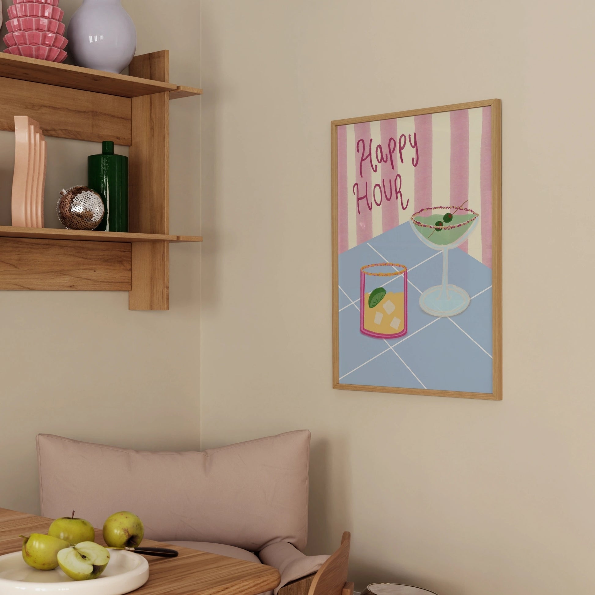 Decorazione murale per la tavola da pranzo italiana – Stampa di pasta, vino e cucina