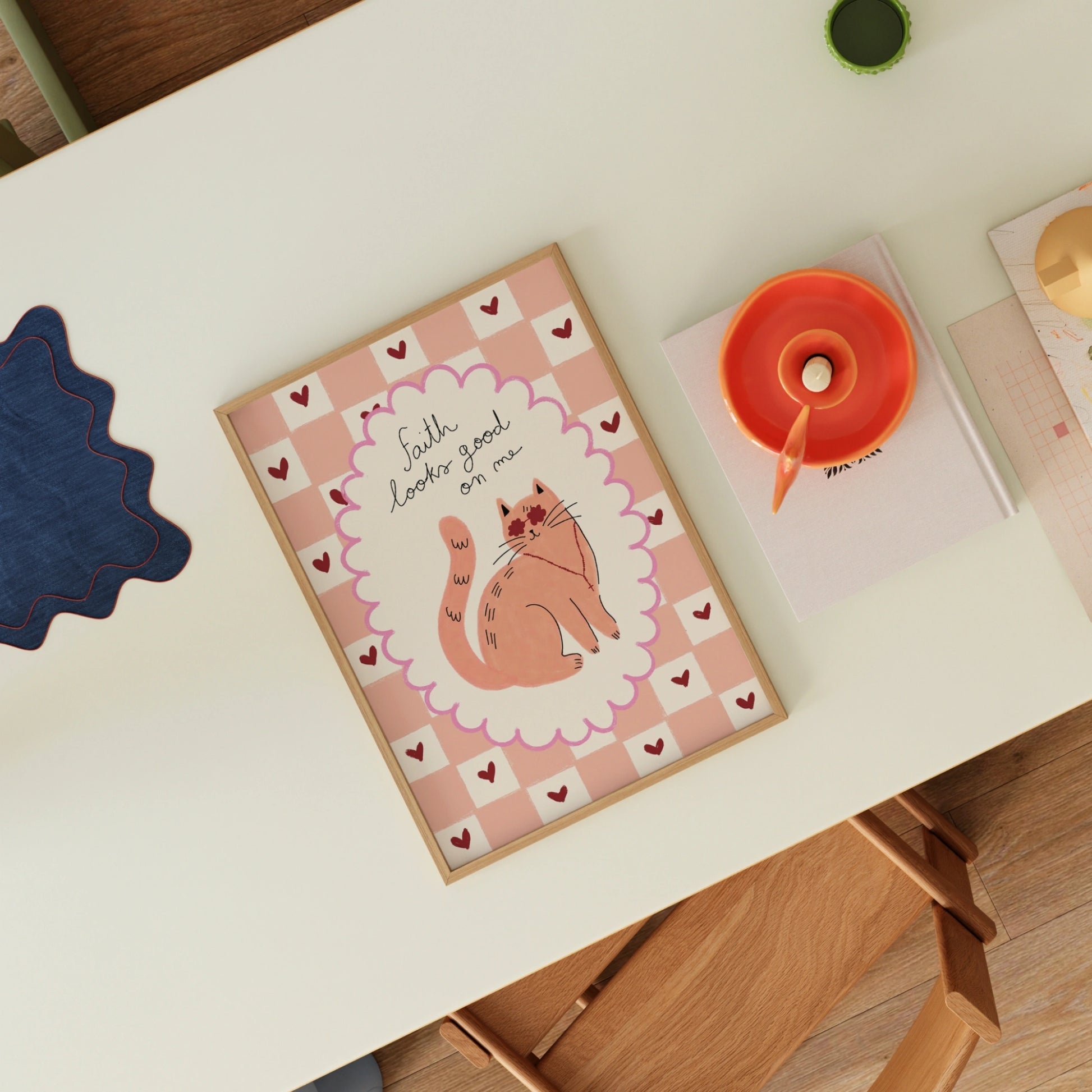 Art mural chrétien pastel ludique