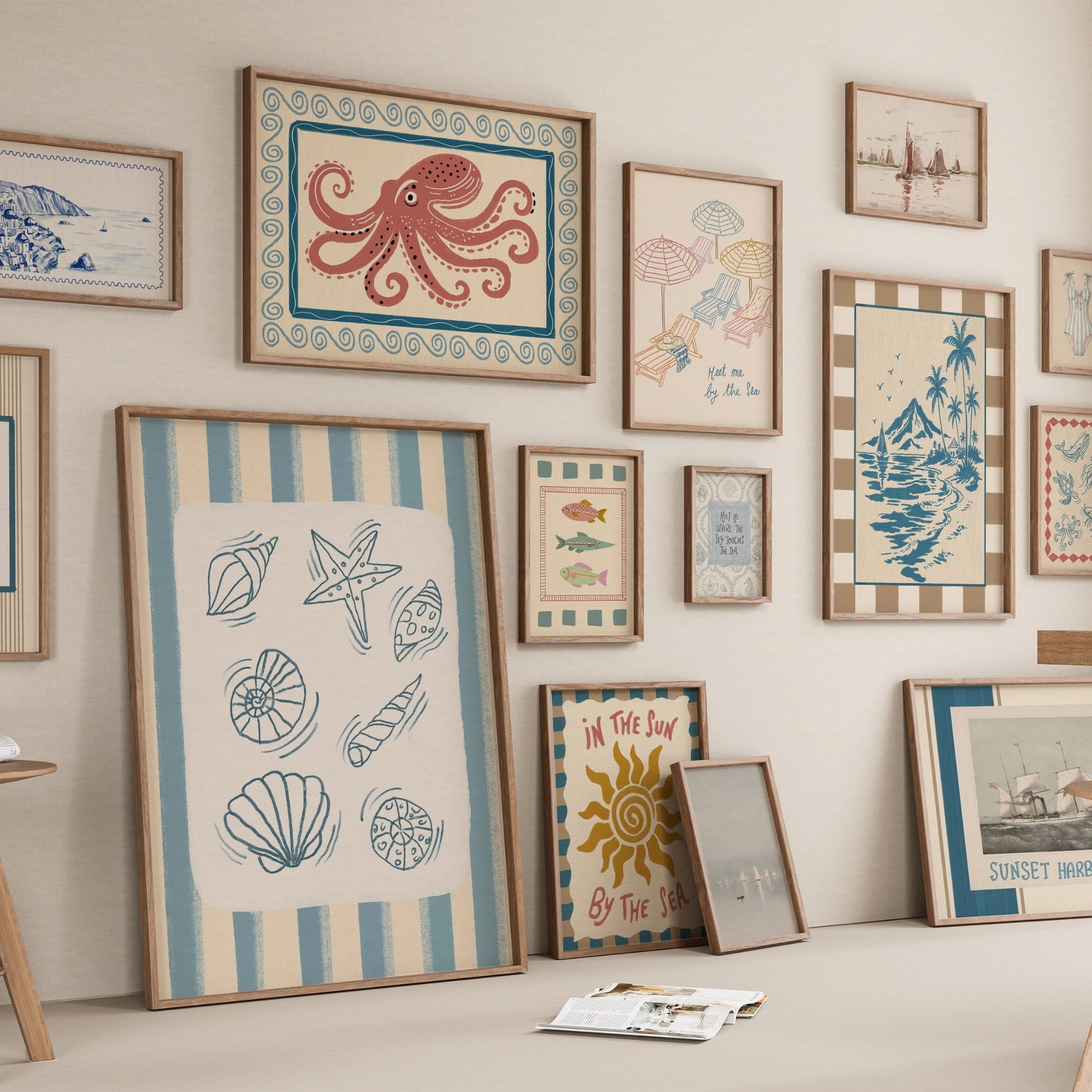 Ensemble de 20 imprimés tendance faits main pour l'été