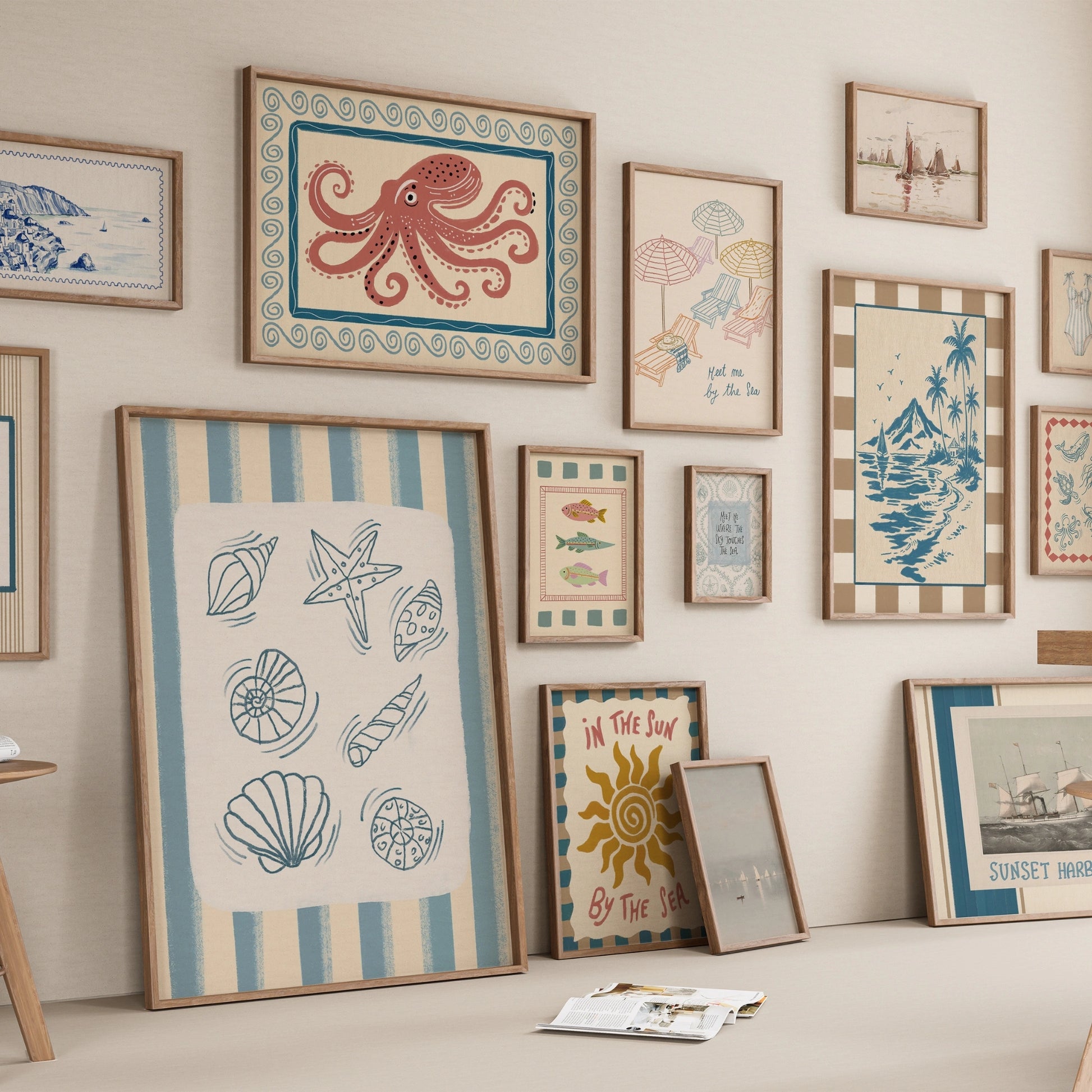 Ensemble de 20 imprimés tendance faits main pour l'été