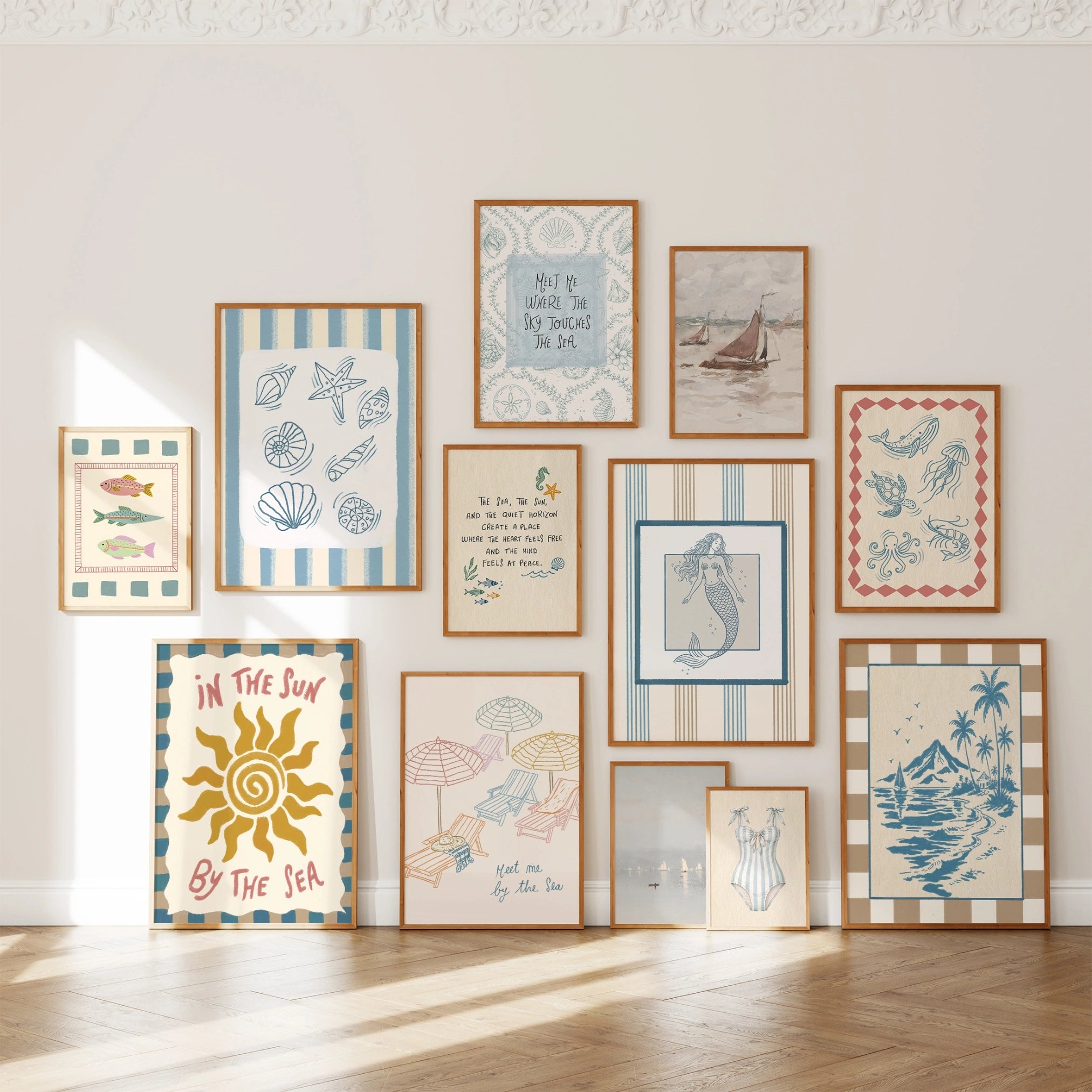 Ensemble de 20 imprimés tendance faits main pour l'été