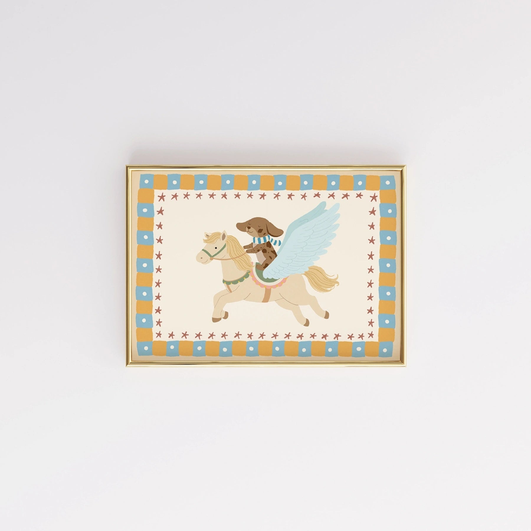 Stampa da parete per cameretta con cavallo alato