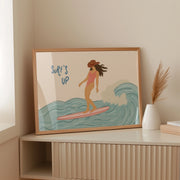 Surf’s Up Cowgirl Wall Ar – Art mural côtier