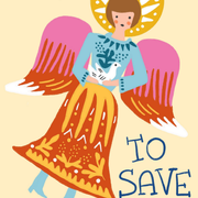 Born to Save Angel – Arte de pared cristiano