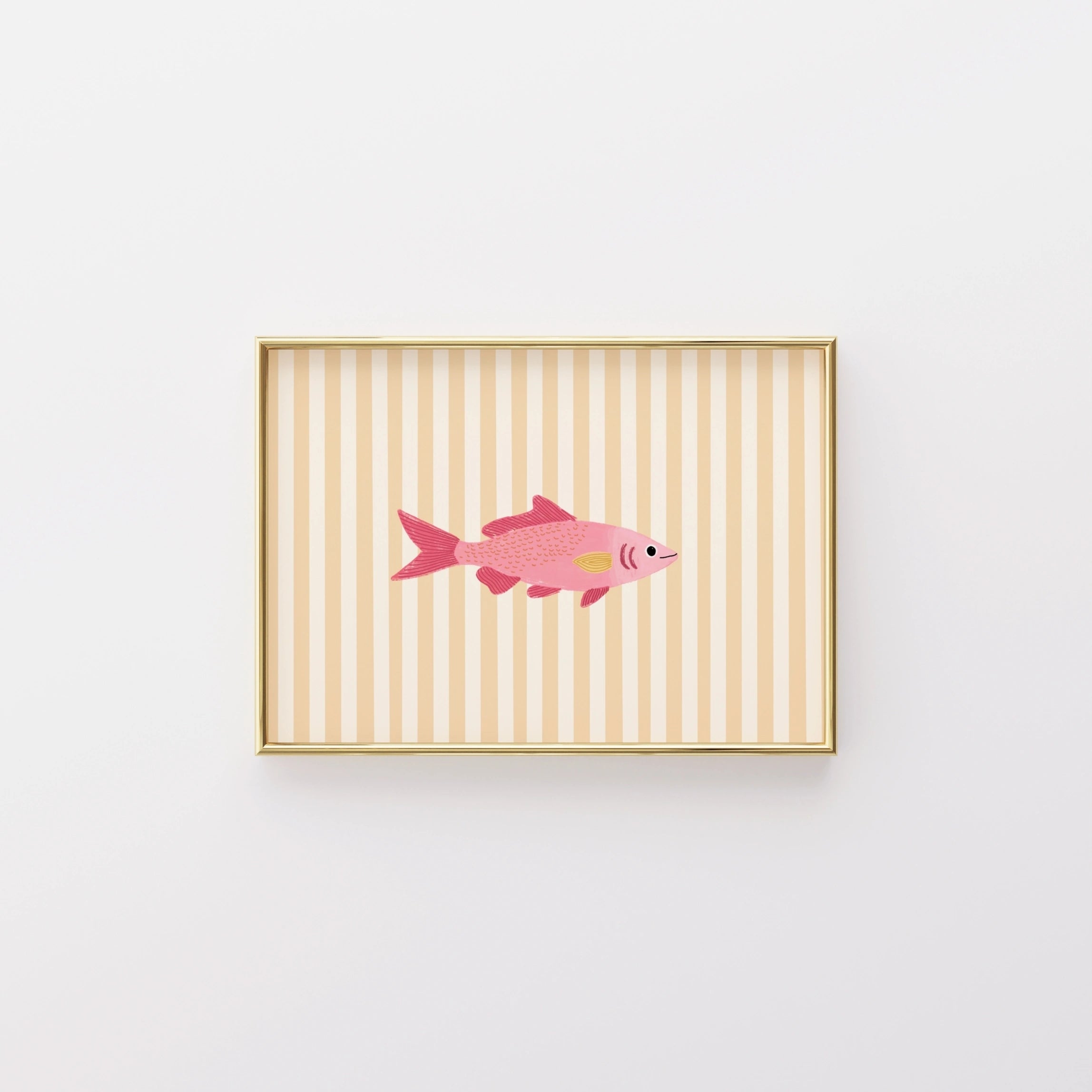 Arte De Pared De Pez Rosa
