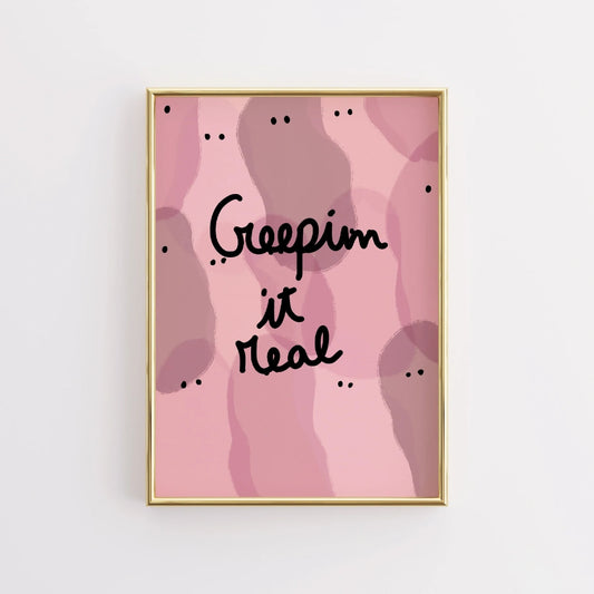 Creepin’ It Real Print – Pink Halloween Wall Art