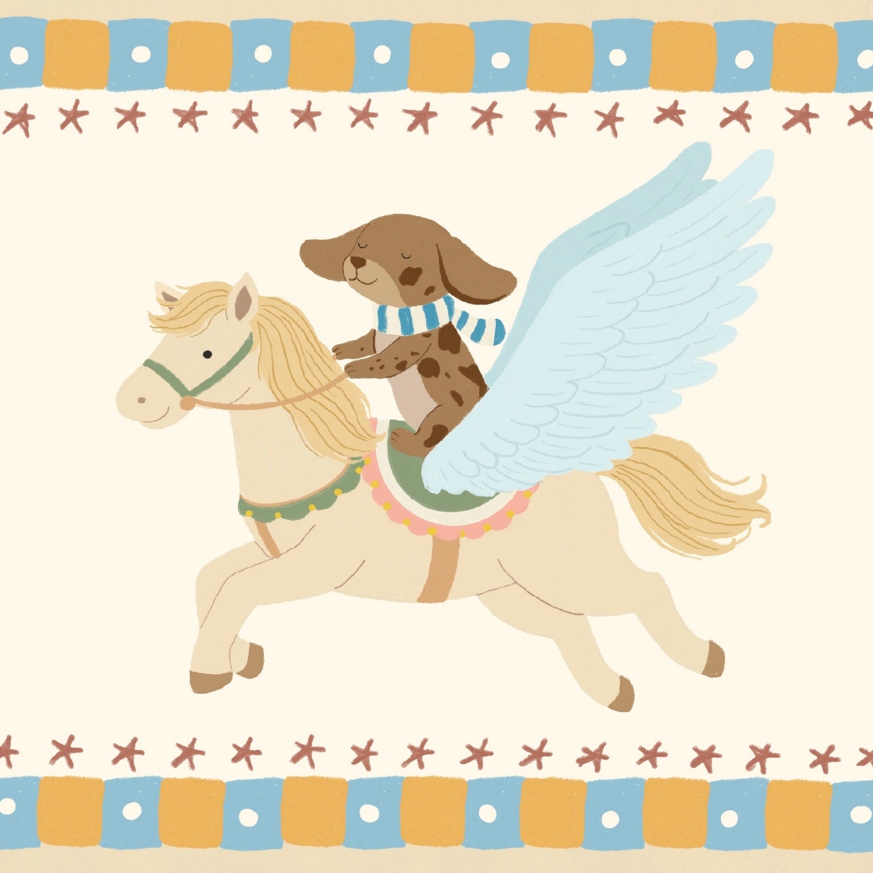 Stampa da parete per cameretta con cavallo alato