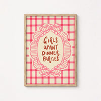Girls Want Dinner Parties, Kitchen Wall Decor