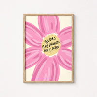 Pink Floral Faith Quote Print, Christian Wall Decor