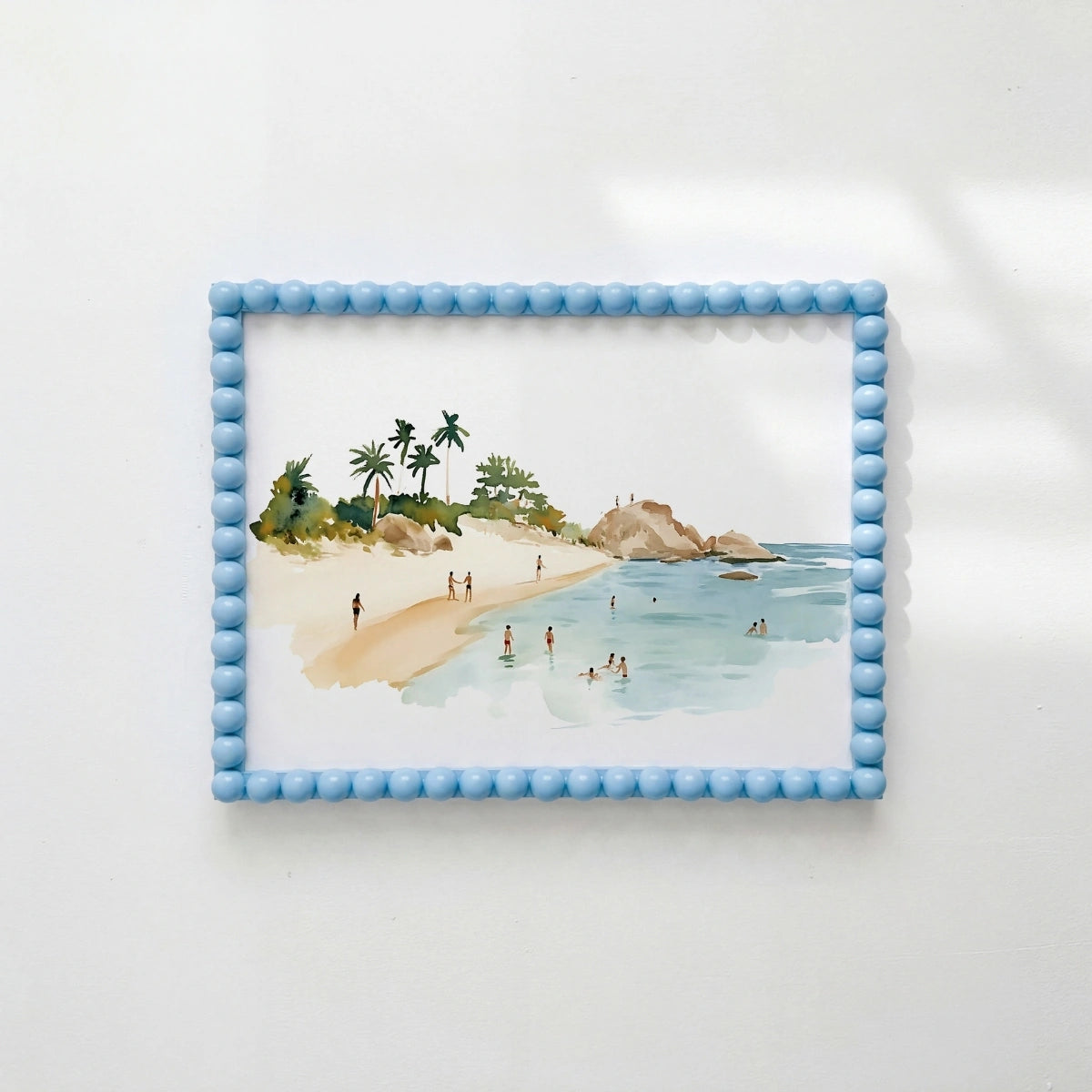 Tropical Beach Wall Art – Watercolor Summer Landscape Print, Coastal Wall Decor