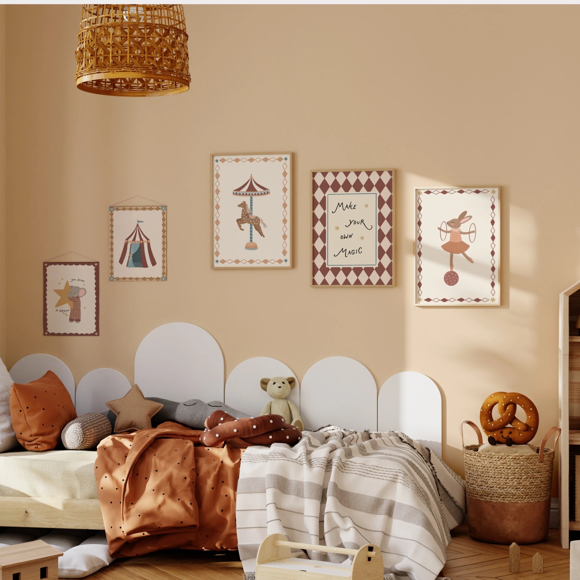 Decoración infantil de circo hecha a mano, 20 láminas
