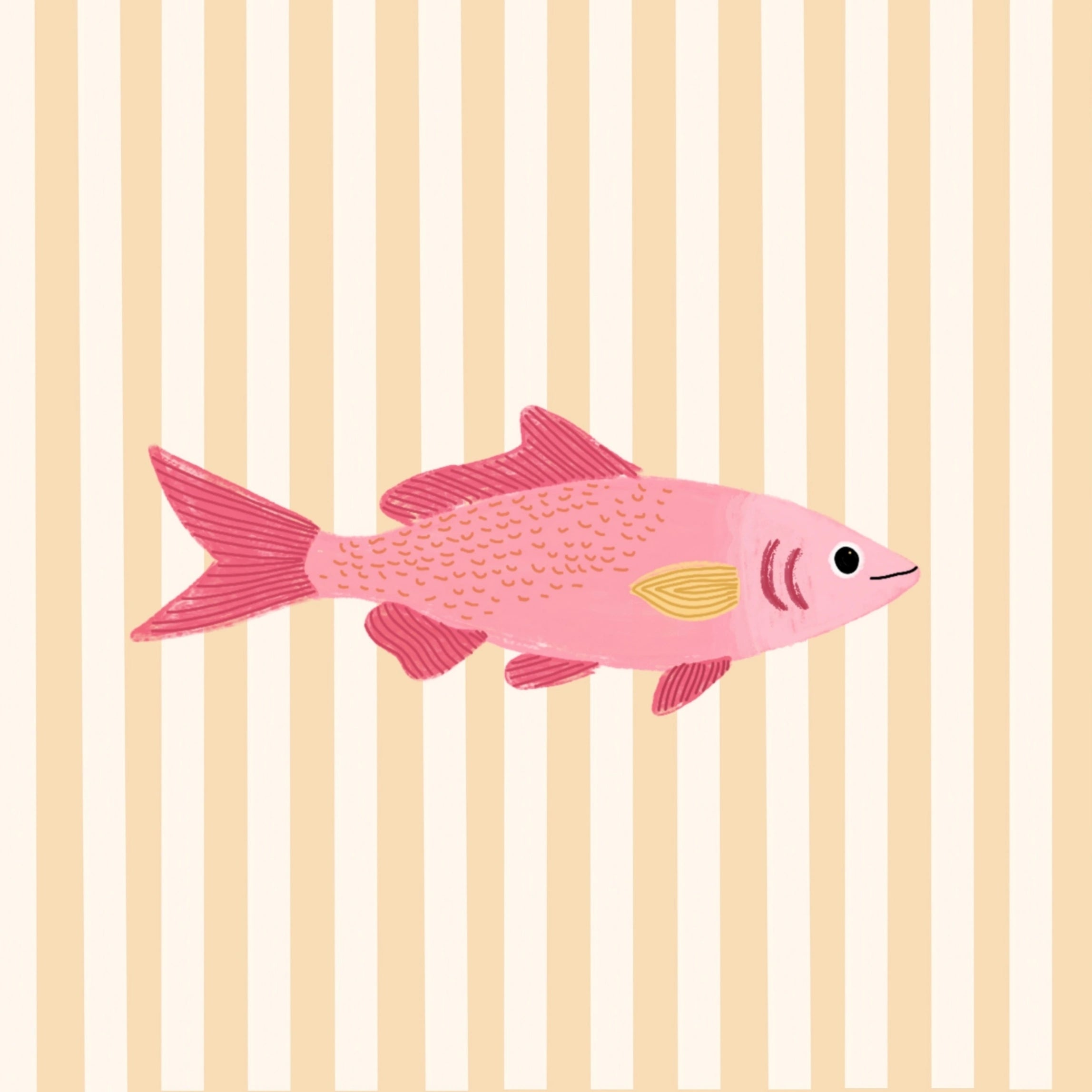 Arte De Pared De Pez Rosa
