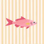 Pink Striped Fish Print – Coastal Wall Art