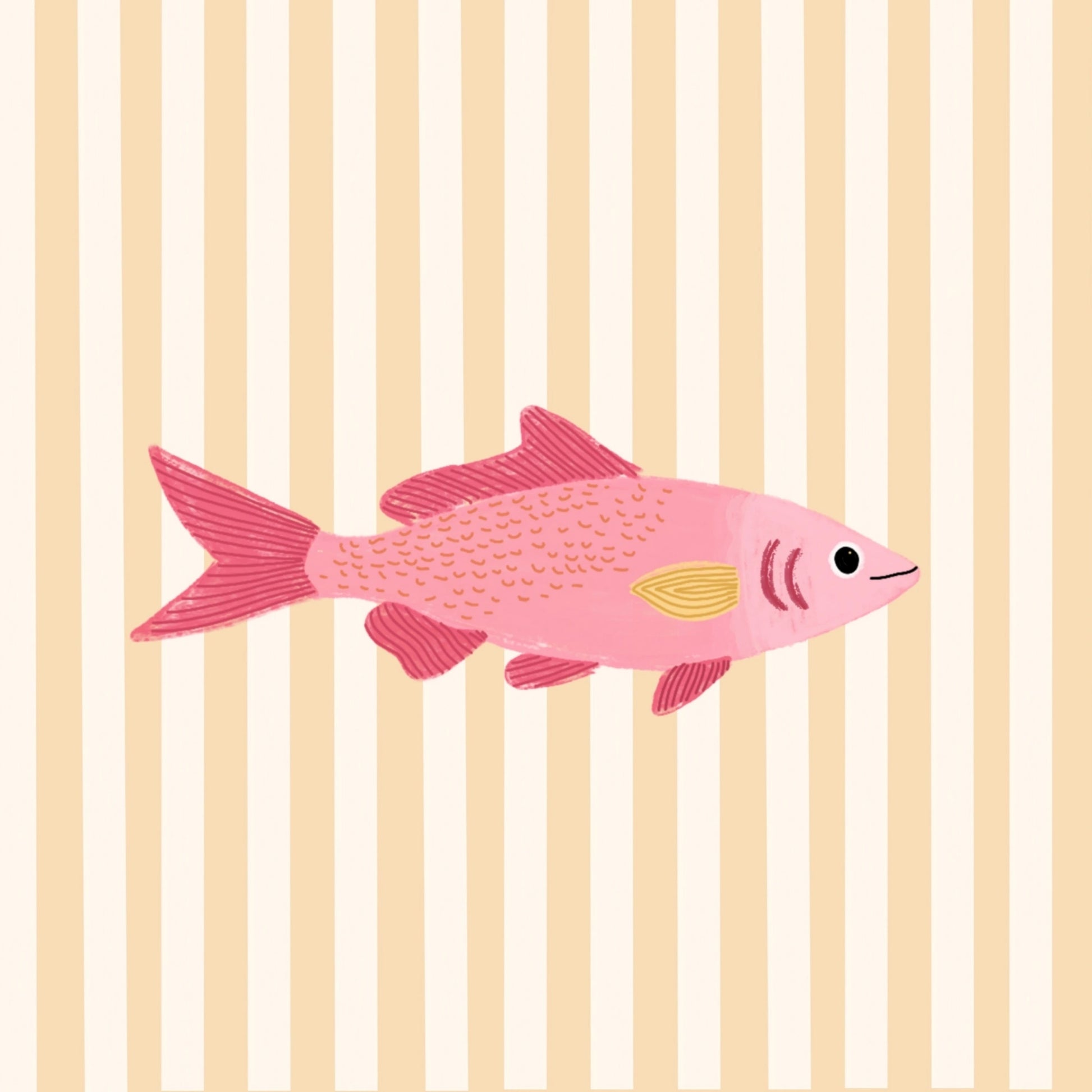 Arte murale di pesce rosa