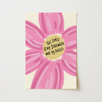 Pink Floral Faith Quote Print, Christian Wall Decor