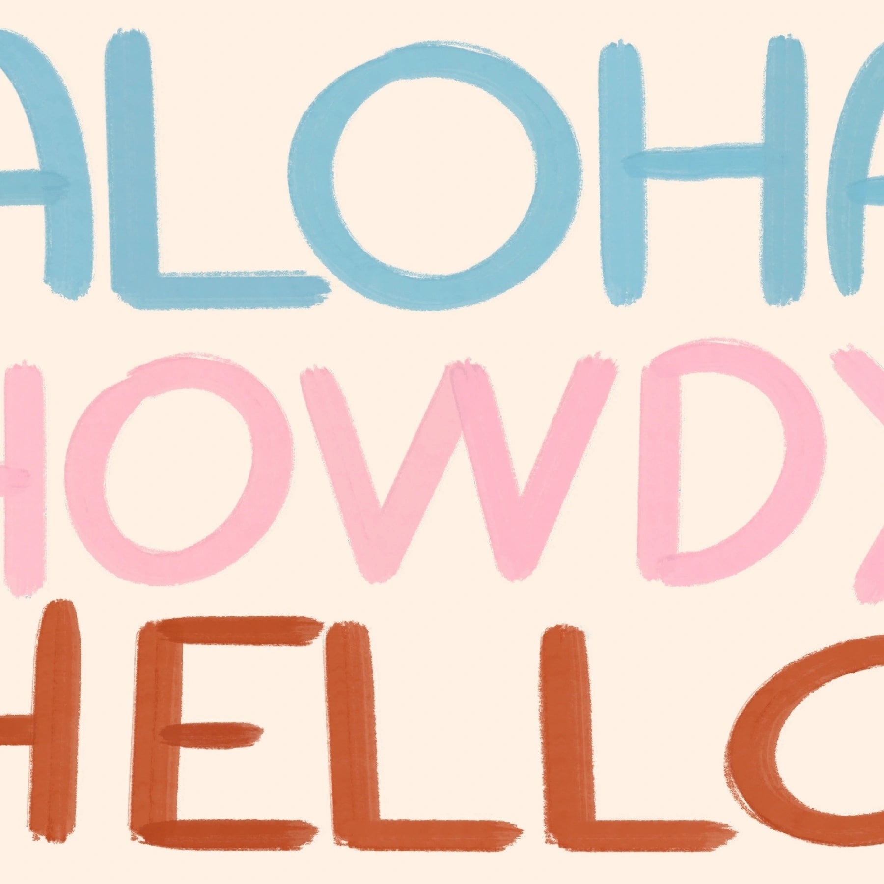 Aloha Howdy Hello Wall Art