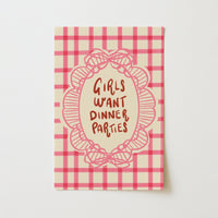 Girls Want Dinner Parties, Kitchen Wall Decor