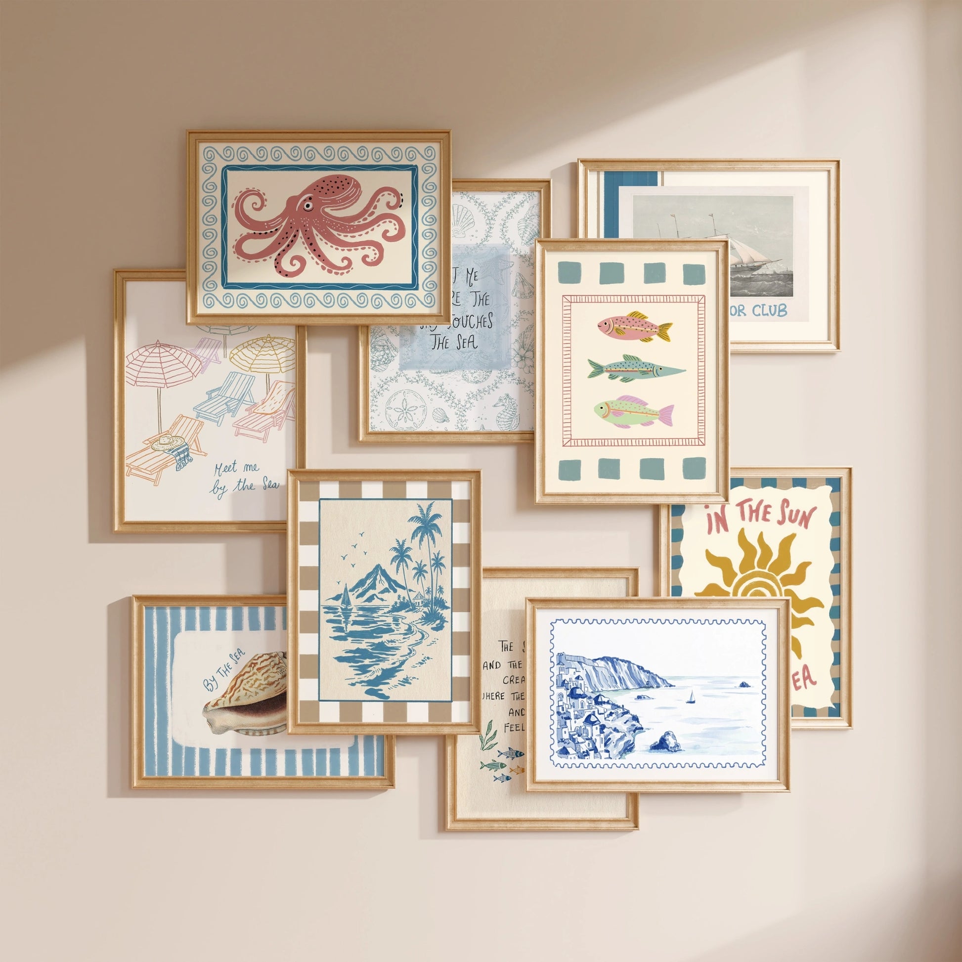 Ensemble de 20 imprimés tendance faits main pour l'été