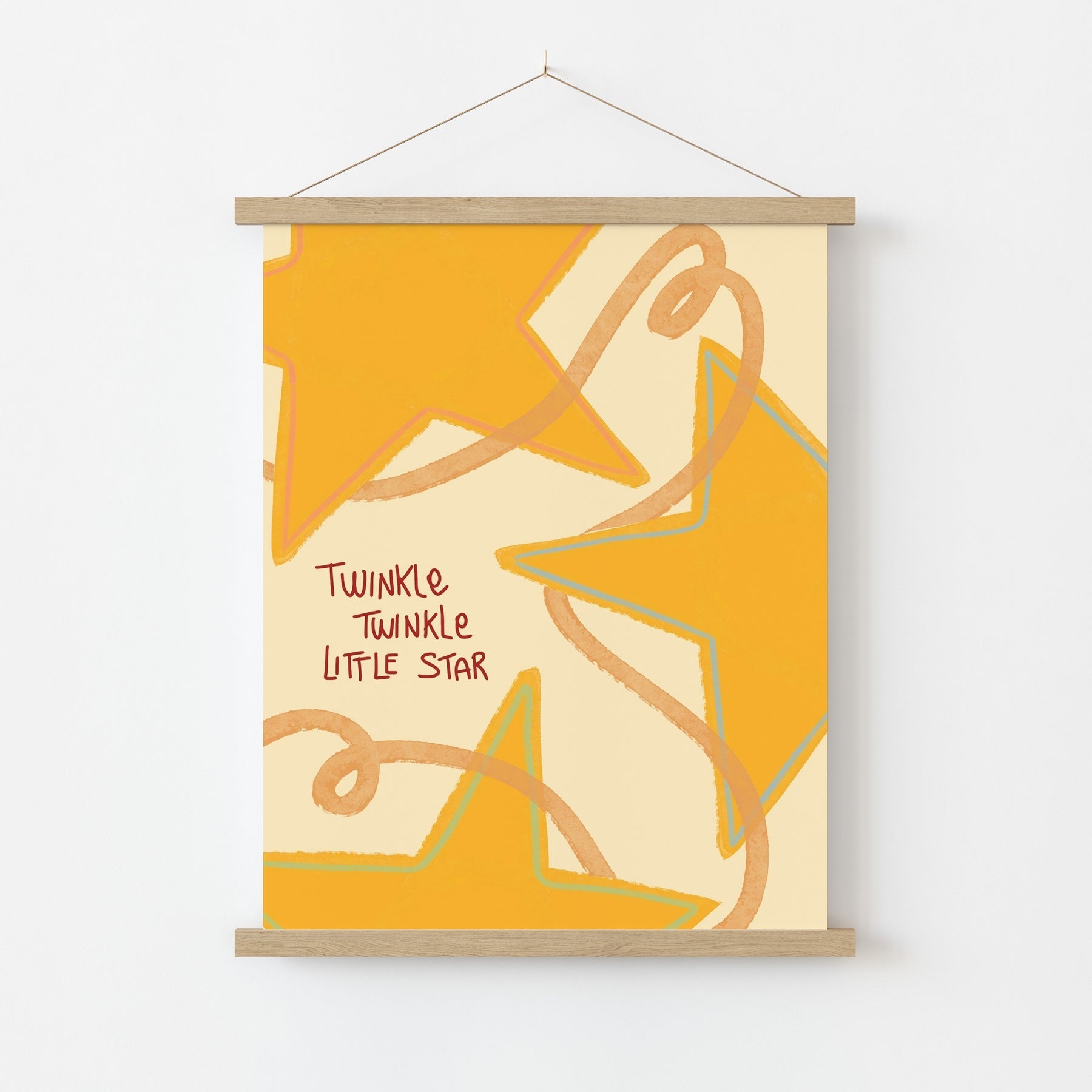 Twinkle Twinkle Little Star Nursery Print - Cute Kids Wall Art, Colorful Kids Decor