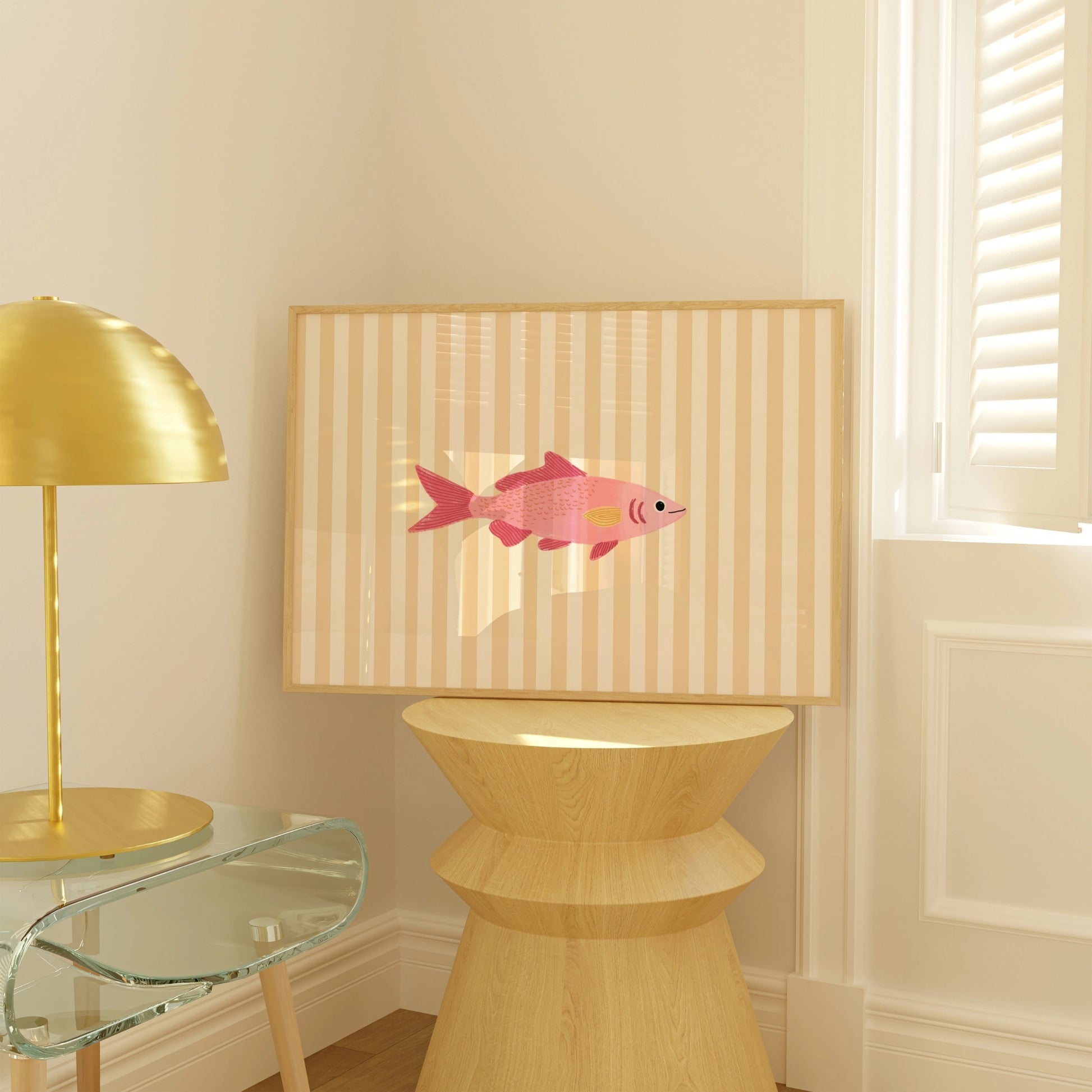Arte murale di pesce rosa
