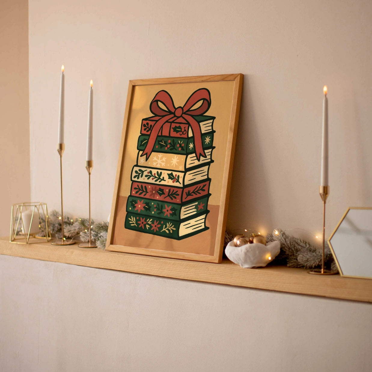 Christmas Books Wall Art