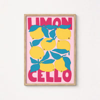 Limoncello Wall Art Print - Italian Lemon Kitchen Decor
