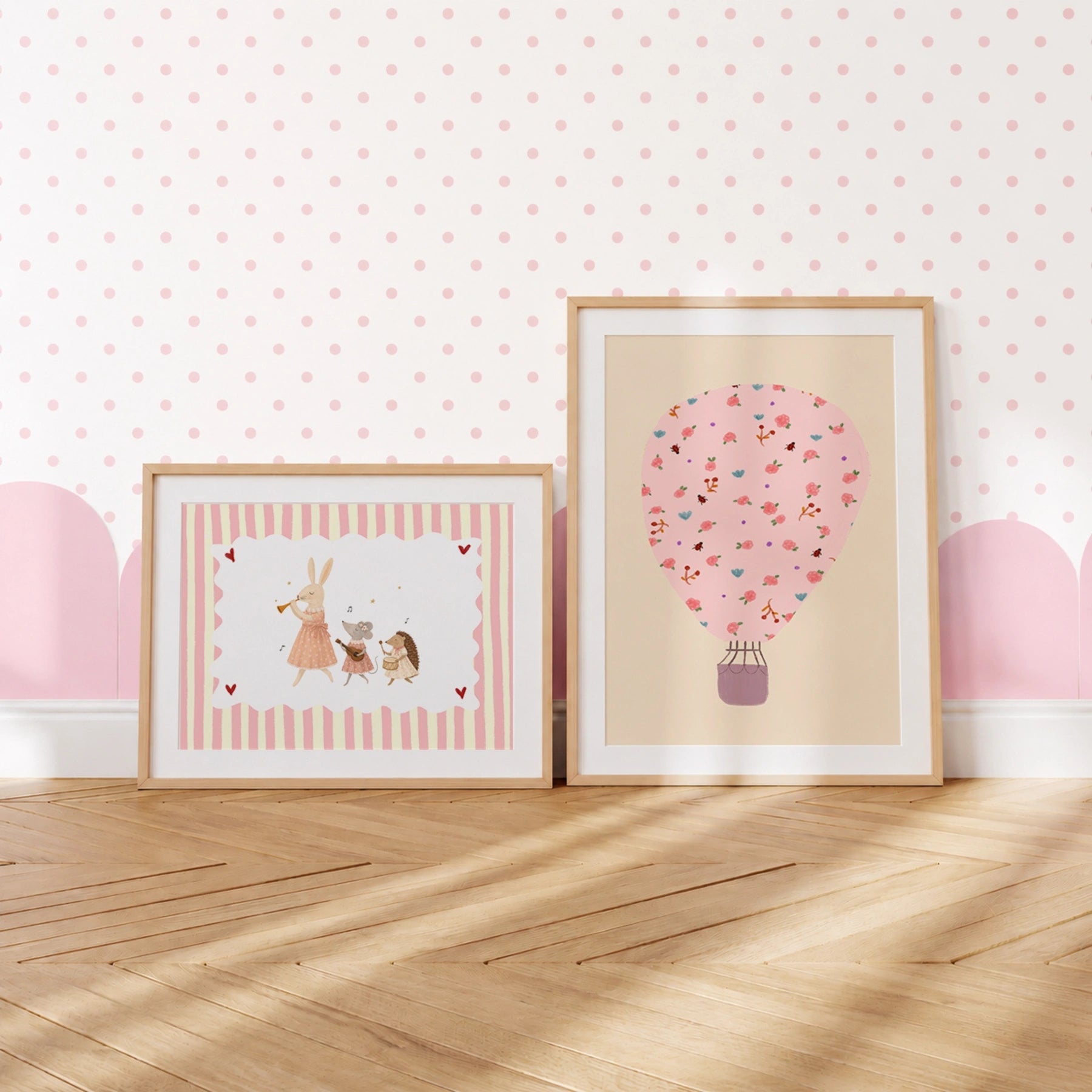 Vintage Girls Nursery Wall Art Set of 2