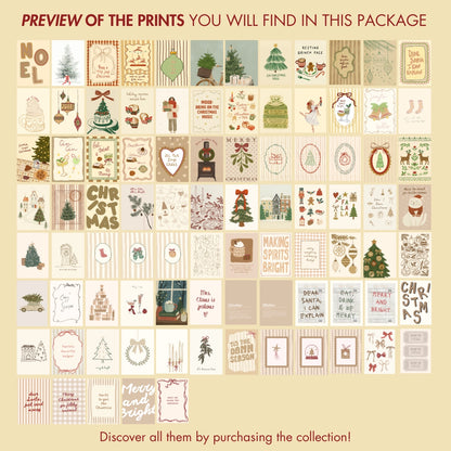 Handmade Minimal Christmas Decor, over 100 prints