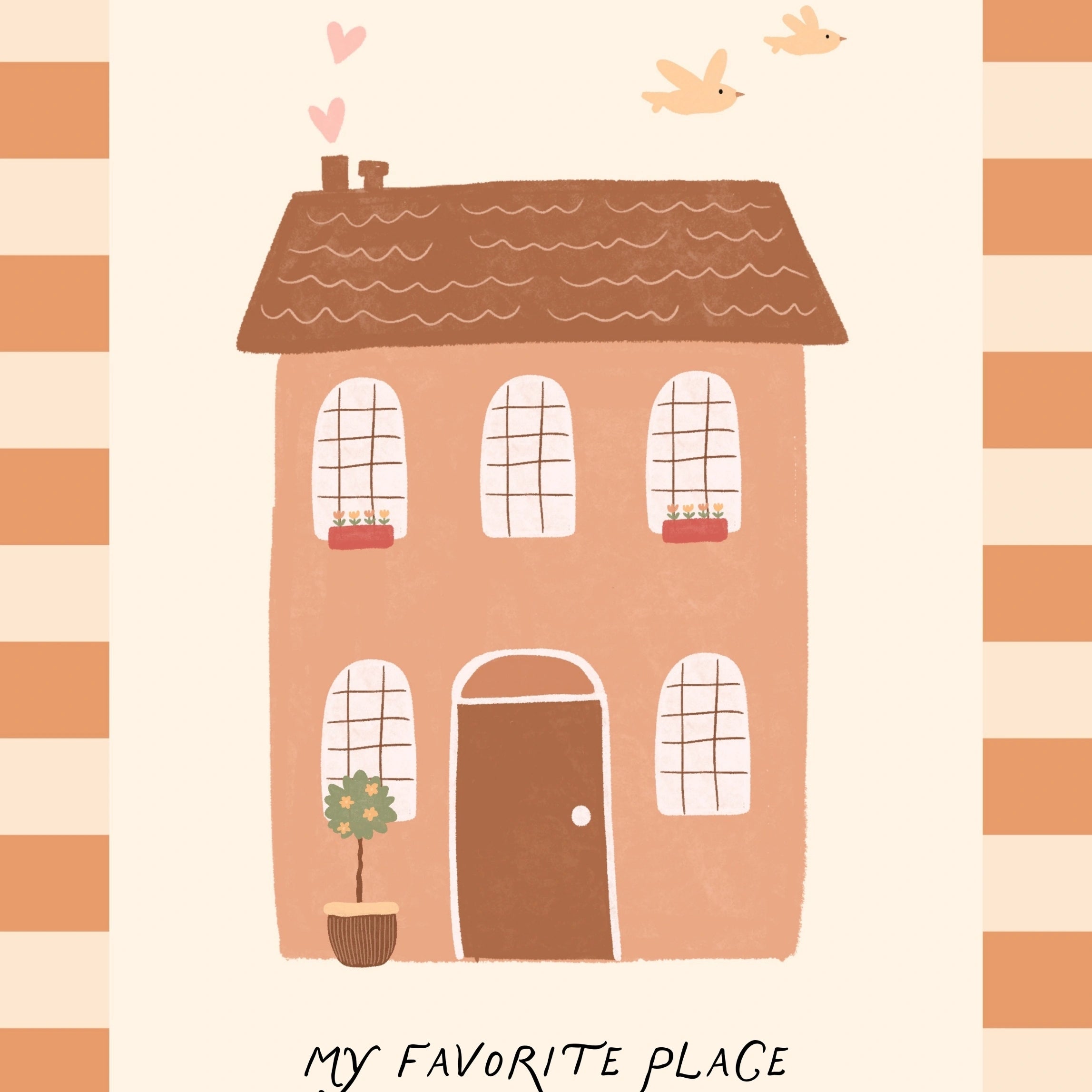 Stampa illustrata Casa accogliente