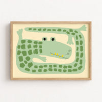 Crocodile Nursery Print – Cute Animal Wall Art for Kids