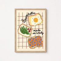 Retro Mediterranean Print, Kitchen Wall Decor