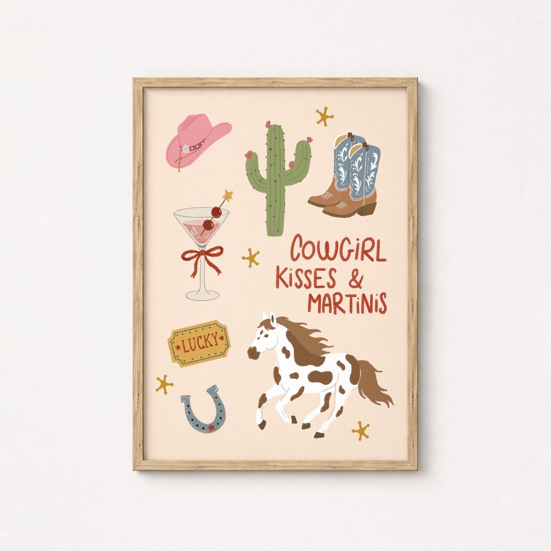 Cowgirl Kisses and Martinis Wall Art