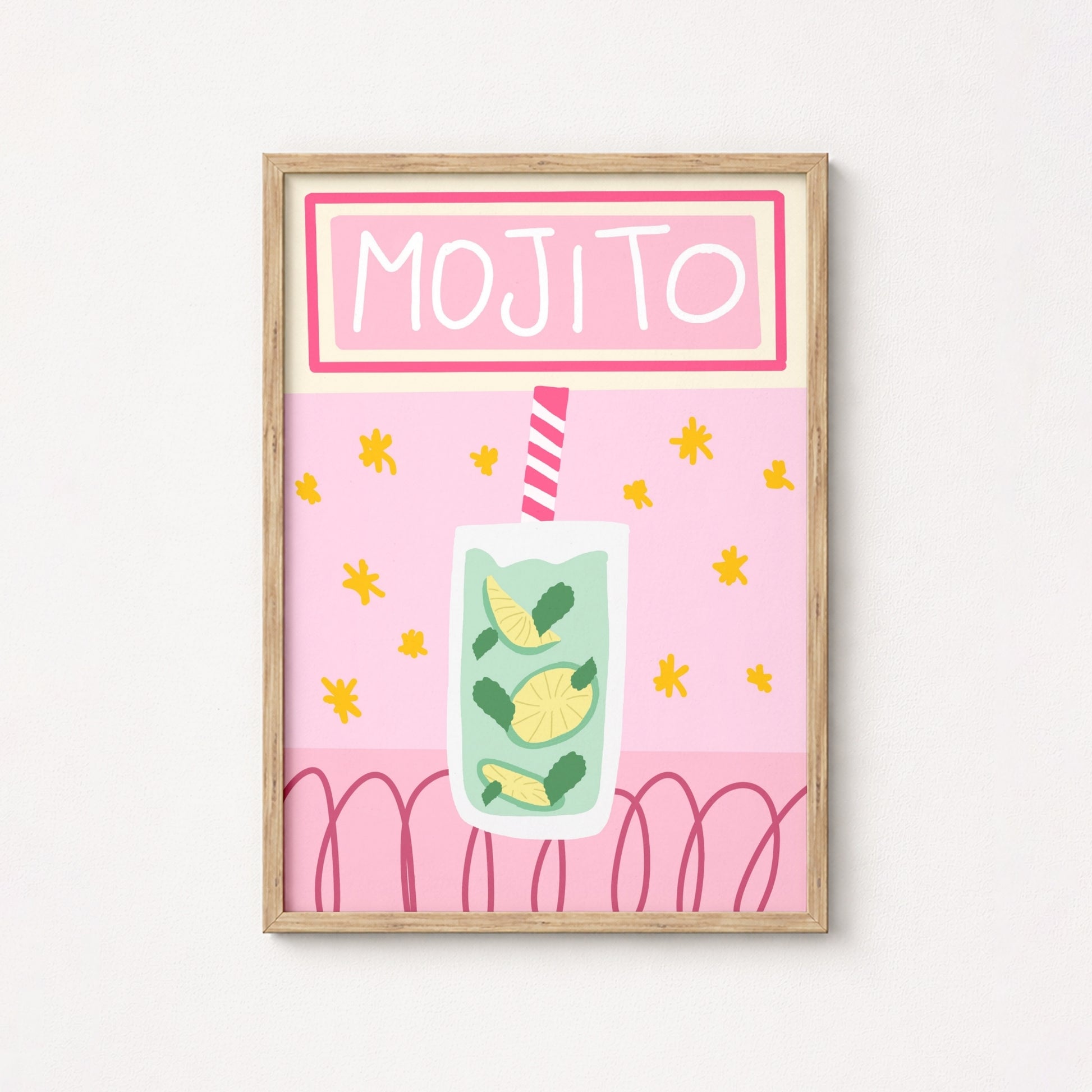 Mojito Wall Art Print - Summer Cocktail Kitchen Print