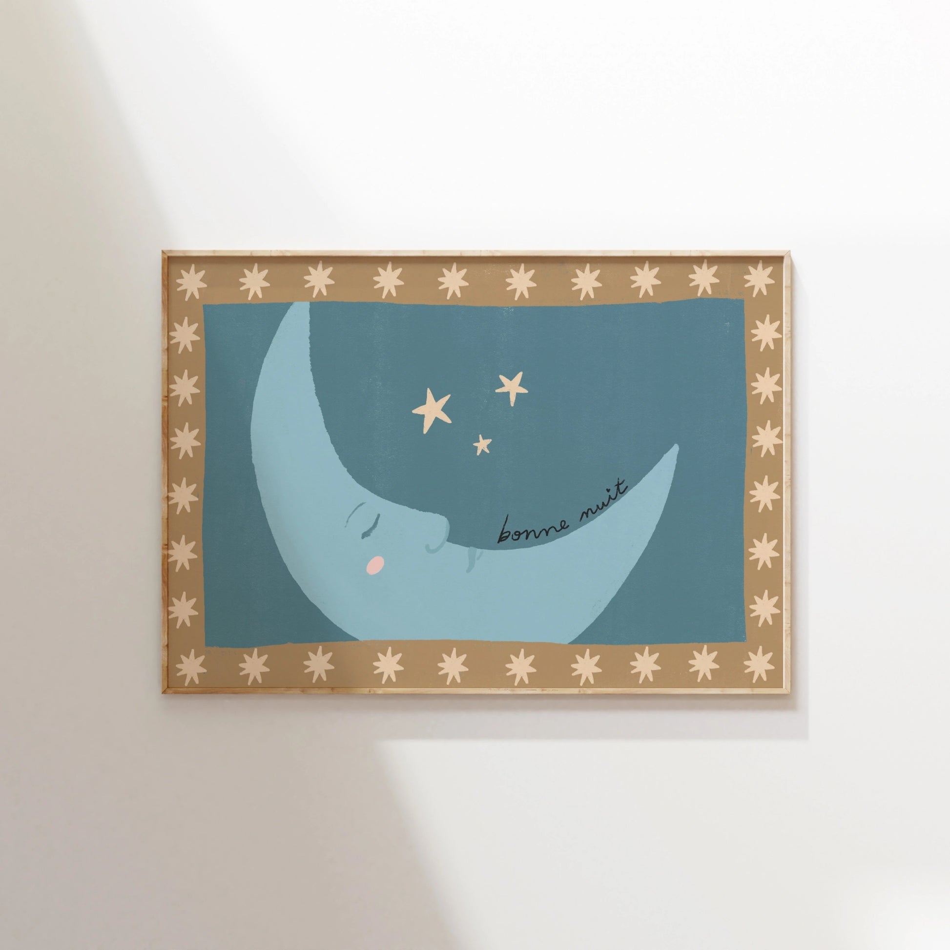 Impression Lune Bonne Nuit, Décoration Vintage pour Chambre d'enfant