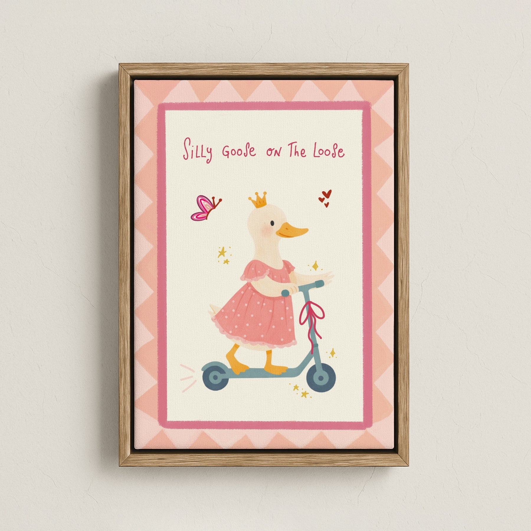 Pink Silly Goose on the Loose Canvas Print