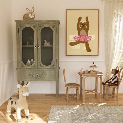 Dancing Bear Nursery Print – Cute Wall Art for Kids Room