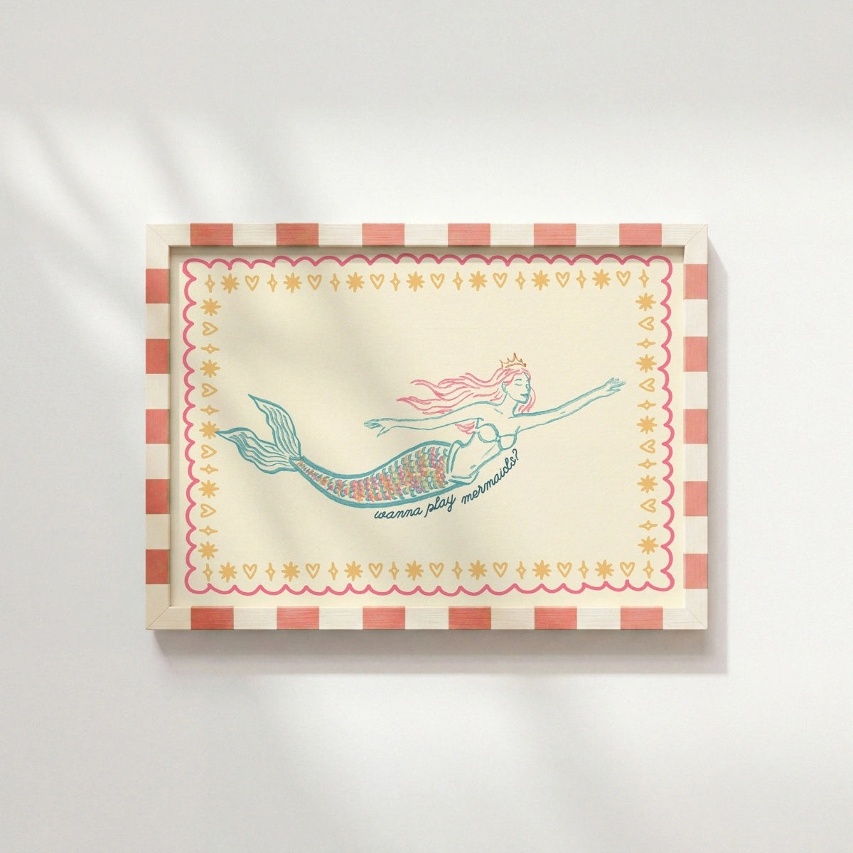 Mermaid Wall Art Print, Coastal Wall Decor