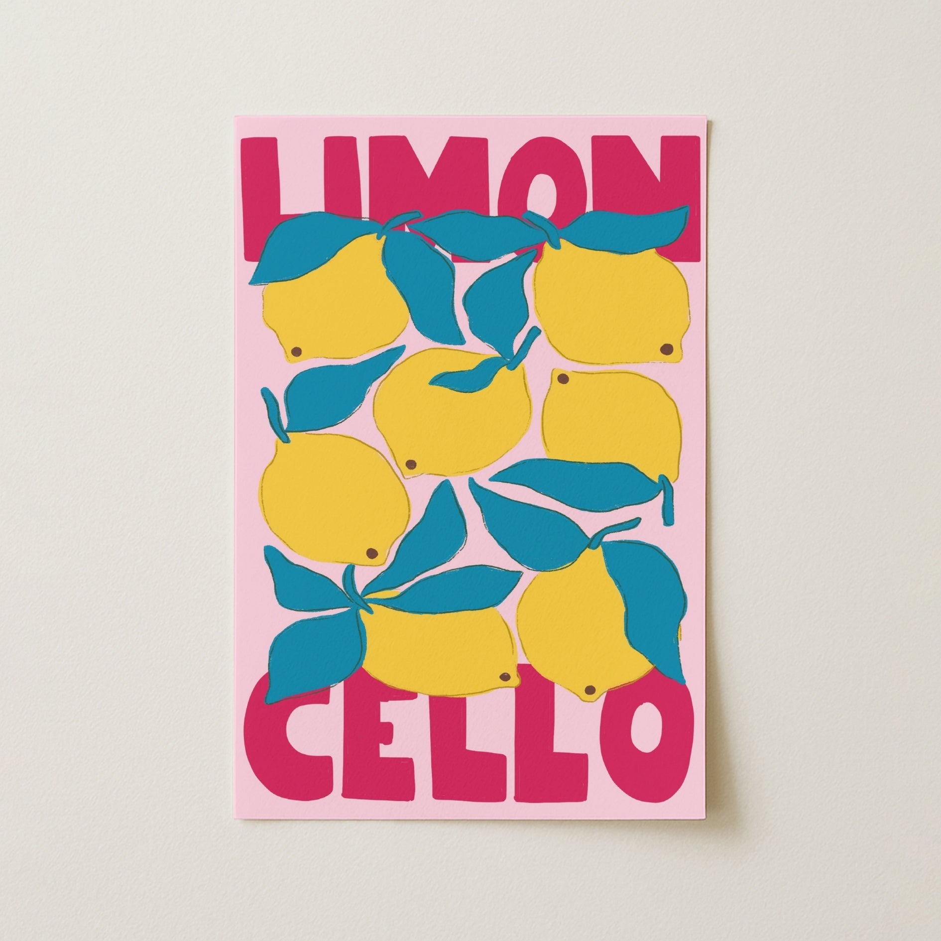 Limoncello Wall Art Print - Italian Lemon Kitchen Decor