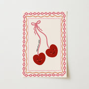 Cherries & Pink Bow – Nursery & kids wall art